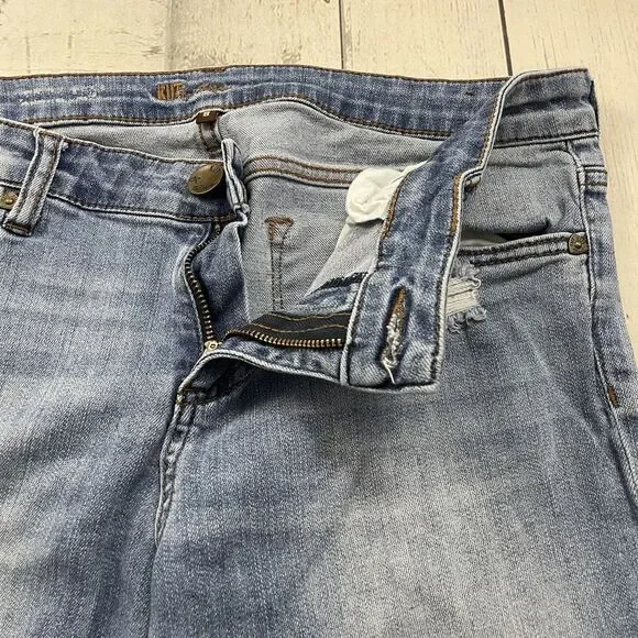Kut from the Kloth Women's Size 8 Blue Low-Rise Distressed Skinny Jeans - Picture 5 of 10